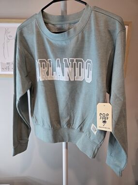 Orlando Cropped Crewneck Sweatshirt in Sage